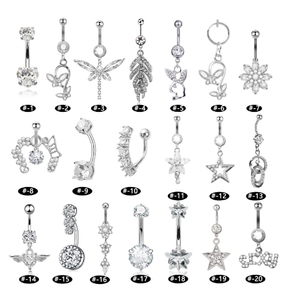 Bán buôn bụng nút vòng dễ thương hình trái tim hồng Thiết kế clip trên bụng Vòng không piercing đồ trang sức cơ thể - Product Image 1