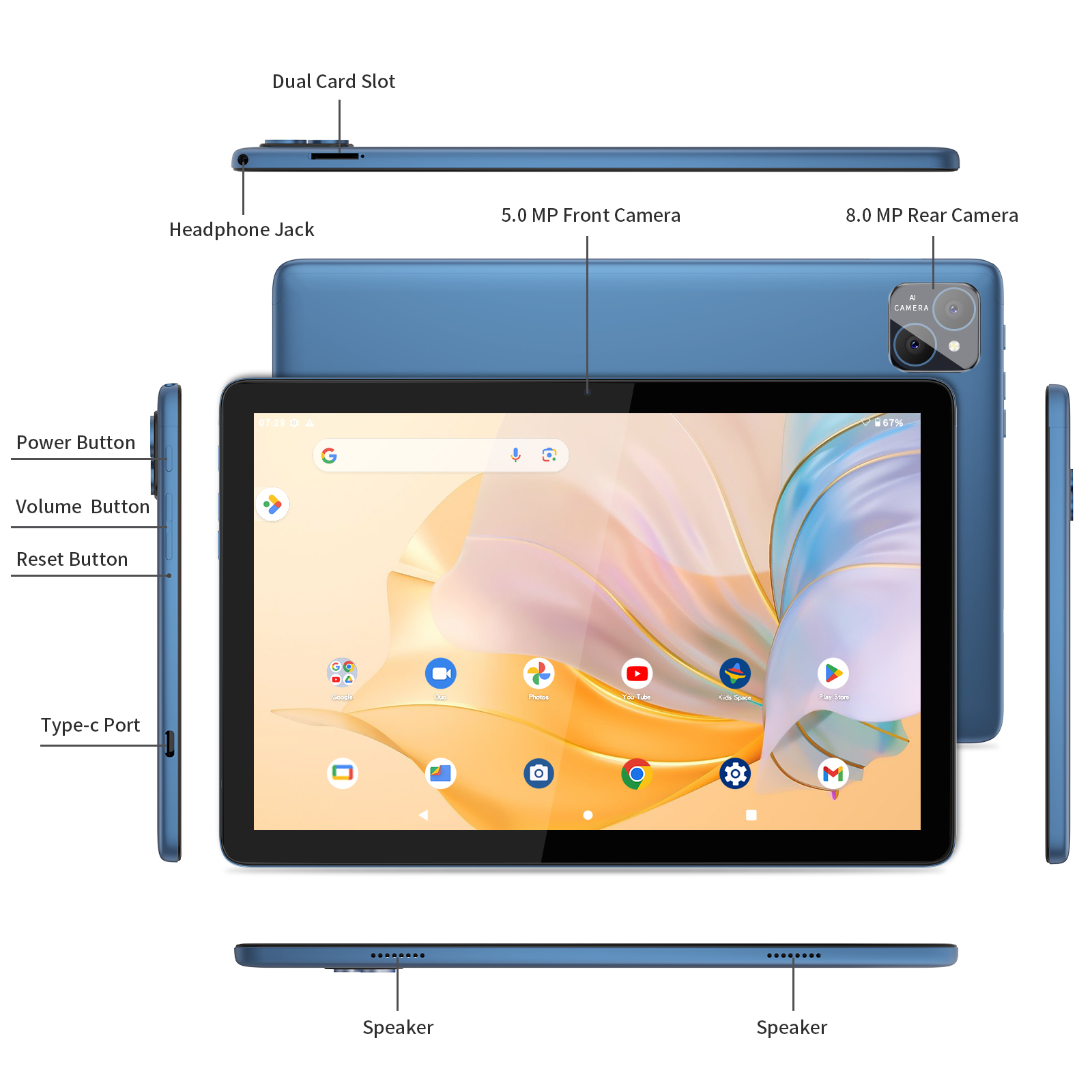 VASOUN Androidタブレット TAB12 Android14 VASOUN Android 14 Tablet 10.1