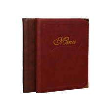 Recette en cuir PU A4 Couvertures de menu en PVC à feuilles mobiles Livre de recettes Liste de prix de restaurant Guide de service d'hôtel Dossier de menu