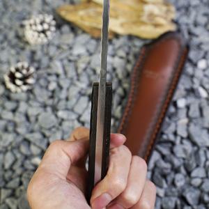 Elegante Cuchillo de Hoja Fija de Acero Inoxidable Hecho a Mano con Mango de Madera de Ébano, Portátil para Camping, Caza y Actividades al Aire Libre, con Funda, Grado DIY - Product Image 5