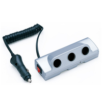 Adaptateur allume-cigare universel 3 voies pour voiture avec interrupteur marche/arrêt