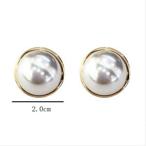 Tendencias de Moda, Pendientes de Perlas Grandes de Plata de Ley S925 de 2 cm, Nuevo Éxito de Ventas, Pendientes de Perlas Coreanas Nuevos de <span class=keywords><strong>2022</strong></span>, Pendientes de Botón para Chicas - Product Image 6