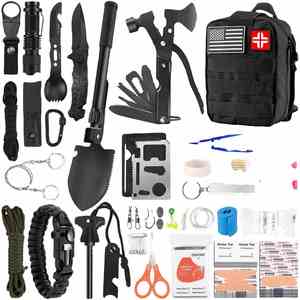 Kit de Primeros Auxilios de Emergencia para Senderismo, 142 en 1, Bolsa de Rescate de Viaje, Equipo de Campamento, Acero Ligero Profesional para Exteriores - Product Image 1