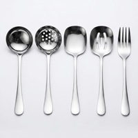 Ensemble de couverts en acier inoxydable 304, cuillère de service pour restaurant, cuillère à soupe, couverts occidentaux pour hôtel