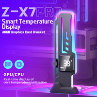 Support de carte graphique en aluminium réglable Z-X7PRO X WANJiA avec écran LED numérique coloré ARGB et affichage de la température – Nouveauté