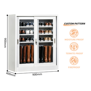 Nouveau design Meuble à chaussures en acier à porte coulissante, assemblage KD, pour entrée, étagère de rangement et présentoir à chaussures en métal, organisateur de chaussures, Rak Sepatu Tipis - Product Image 1