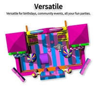 Vente en gros de videur gonflable rose pour fête d'anniversaire en plein air pour enfants Château sautant commercial Château sautant gonflable avec toboggans