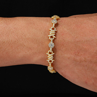 Brazalete de Latón de 10 mm de Ancho con Circonitas 5A de Alta Claridad, Joyería Elegante con Diseño de Espinas y Flores para Regalo de Cumpleaños o Aniversario