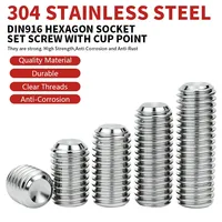 Vis à tête hexagonale HT Brand DIN916 en acier inoxydable 304 A2-70, pointe conique, M3-M12, fixations métriques, revêtement zinc/nickel