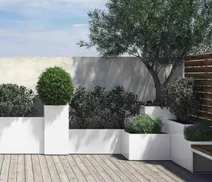 कस्टम आधुनिक स्टेनलेस स्टील गैल्वेनाइज्ड स्टील प्लांट पॉट प्लेटर पर्यावरण के अनुकूल और टिकाऊ इनडोर आउटडोर फर्श उपयोग फूल बॉक्स - Product Image 5