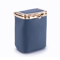 Pochette à bijoux en cuir véritable avec logo personnalisé, mini sac portable pour bagues, colliers, boucles d'oreilles, porte-monnaie pour le rangement