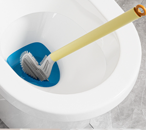 <strong>Silicone</strong> <strong>Antibacterial</strong> Durable Toilet Brush Holders Set Long Handle Double Sides Recessed Bowl for Bathroom New Design Holder - Product Image 4