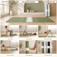 Tapis de yoga JOYFIT en caoutchouc naturel PU, antidérapant, absorbant la transpiration, imprimé animal, grand ovale noir, logo personnalisé, vente en gros