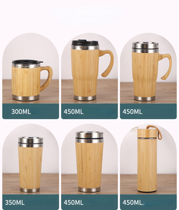 Bouteille <span class=keywords><strong>Isotherme</strong></span> Personnalisée avec Logo en Acier Inoxydable pour Café, Boissons Chaudes et Froides, et Produits en Bambou - Product Image 3