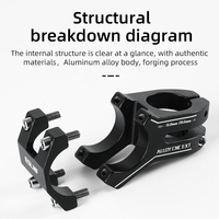 Stem Sepeda Pendek ESLNF 31.8 45mm, Stem Stang Aluminium untuk Sepeda Gunung, Sepeda Jalan, MTB, BMX