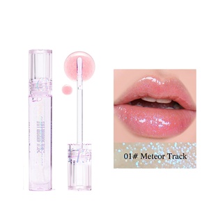 MLM customizable Glitter Mirror Water <b>Lip</b> Gloss Moisturizing Waterproof High Color Rendering Non-stick Cup Plumping <b>Lip</b> Glaze - Product Image 1
