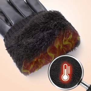 FF589 gants d'hiver en <span class=keywords><strong>cuir</strong></span> pour hommes et femmes, pour l'extérieur, doublés de peluche, pour écran tactile, moto, cyclisme, conduite - Product Image 2