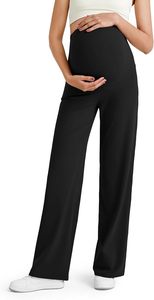 <span class=keywords><strong>Pantalon</strong></span> d'été léger à jambes larges pour <span class=keywords><strong>femme</strong></span> <span class=keywords><strong>enceinte</strong></span> avec soutien intégré pour l'abdomen - Product Image 2