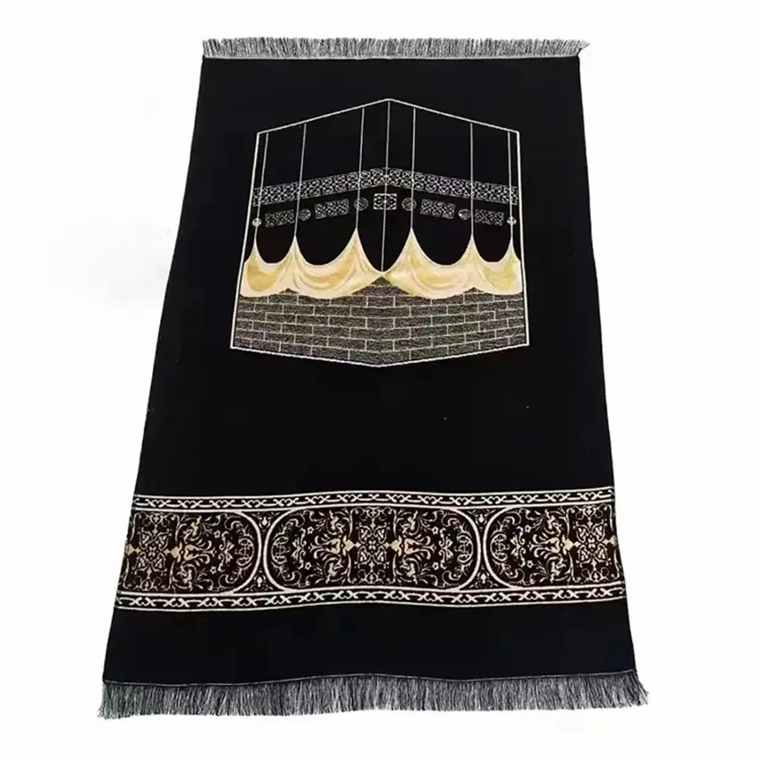 Vente en gros de tapis de prière musulman imprimé épais de haute qualité velours chenille islam tapis de prière confortable