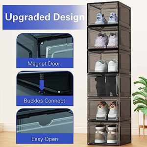 Voice Control Rectangle Foldable Stackable Sneaker Storage Led Box Side Open Transparent <b>Plastic</b> Magnetic Shoe Box Led Light - Product Image 3