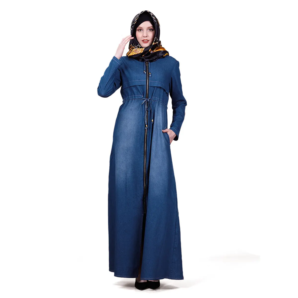 Robe longue en Denim, manches longues, ample, dubaï, Abaya, mode turque, nouvelle collection, mode 2022