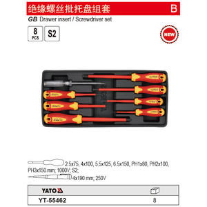 Yato Insulated <b>Screwdriver</b> <b>Set</b> 8-Piece 150 Mm <b>Phillips</b> Industrial Grade YT-55462 - Product Image 2