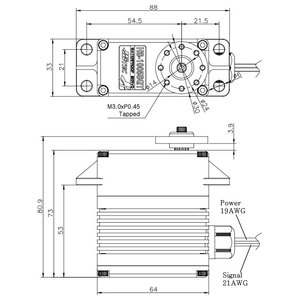 Servo Industrial de Gran Escala HS-1005SGT Original, Voltaje de Operación 11.10-14.80V, Torque Máximo 84-110kg.cm, Comando PWM/TTL - Product Image 3