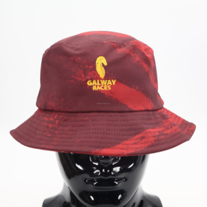 Sombrero de Pescador Galway Races Rojo con Estampado por Sublimación y Logotipo Bordado, Unisex, Casual para Exteriores, Primavera/Verano, Adulto - Product Image 1