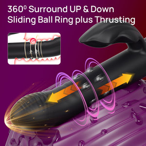 Nouveau design, charge USB, 10 modes, vibromasseur 3 en 1 avec boule roulante pour femmes, vibromasseur en silicone, jouet sexuel - Product Image 4