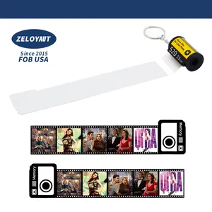 FOB 미국 전용 사랑 메모리 필름 keychains-10 사진 승화 필름 메모리 키 체인 블랭크 PET 카메라 롤 선물 기념일 선물