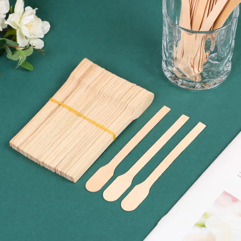 Customized extravagant wooden spoon portable travel cutlery set drink stirrers wood coffee stirrers