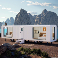 Capsule spatiale contemporaine de 9m en acier Cabine mobile Apple pour hôtel Zone scénique Maison Camping