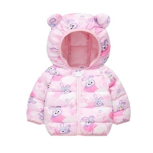 Chaqueta de algodón para niños y niñas de nuevo estilo para niños pequeños, abrigo de oreja cálido con capucha ligero para invierno para niños y bebés - Product Image 4