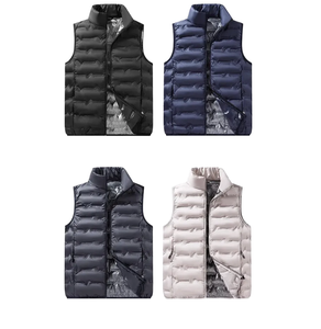 Chaleco deportivo informal impermeable de doble cara personalizado al por mayor para otoño e invierno, con cuello alto con cremallera y calefacción - Product Image 1