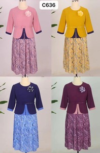 Ensemble de tenues de cérémonie bleues respirantes, longueur genou, avec ceinture, pour femmes grandes tailles - Product Image 3