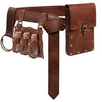 Ensemble médiéval en cuir PU - Équipement de gardes avec rivets, pochette, accessoires de festival Renaissance, LARP, costume gothique, cosplay viking unisexe