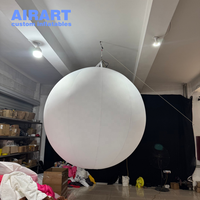 Boule géante blanche gonflable suspendue avec logo personnalisé pour la décoration de fête, de boîte de nuit et de bar