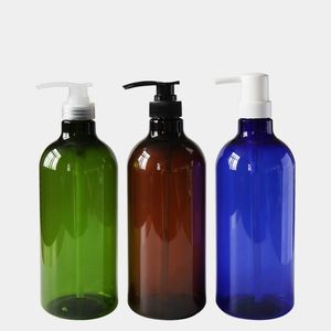 Rỗng 250ml 300ml 500ml hổ phách màu xanh lá cây nhựa PET bơm chai cho dầu gội sữa tắm Lotion nước hoa và sản phẩm chăm sóc tóc - Product Image 1