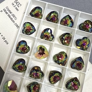 Kristal Swarovski elegan berlian imitasi 6106 manik potong hati persik liontin hati lautan untuk hadiah relatif teman pacar - Product Image 3