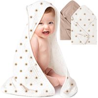 Ensemble de serviettes de bain carrées pour bébé en coton avec capuche, double couche, serviette de bain