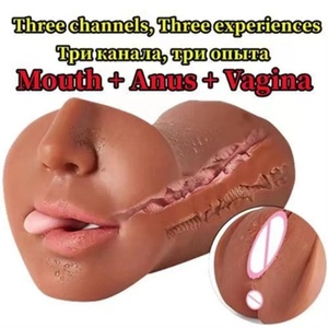3 in 1 TPE materiale maschio masturbatore tazza realistica Vagina stretto ano <span class=keywords><strong>Sex</strong></span> Toy bocca lingua testurizzata tazza di masturbazione per gli uomini - Product Image 3