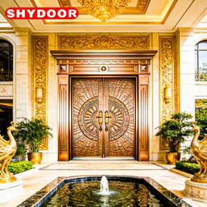 Puerta Principal de Entrada Moderna de Cobre, Puerta de Seguridad de Hierro, Puerta Principal de Lujo Personalizada de Acero Inoxidable para Villa - Product Image 2