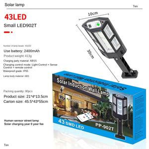 Lámpara Solar LED para Jardín de Alta Potencia para Exteriores, Impermeable IP65, con Sensor de Movimiento, Control Remoto y Montaje en Pared - Product Image 6