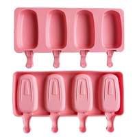Moule à Crème Glacée en Silicone de Forme Ovale DIY, Moules à Esquimaux Faits Maison, Bac à Glaçons pour Congélateur, Fabricant de Bâtonnets à Glace, Outil de Pâtisserie