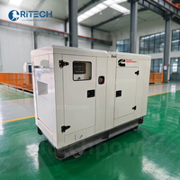Groupe électrogène diesel Ritech 15 kVA 20 kVA 30 kVA 50 kVA, type silencieux, triphasé, onduleur, alimentation de secours électrique pour la maison avec ATS