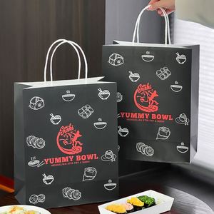 Sacs en papier biodégradables, recyclables, écologiques, jetables, de haute qualité, pour restaurants, hamburgers, pizzas, fast-food, vente en gros sur mesure - Product Image 2