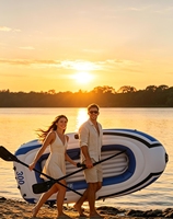 Bateau pneumatique épais en PVC, 2/3/4 places, haute flottabilité, pour la pêche, radeau portable pour sports nautiques sur lac et rivière, vente chaude
