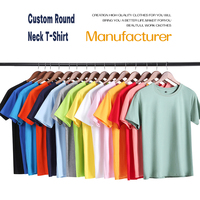 T-shirt en coton lourd pour homme, 260 GSM, surdimensionné, uni, col rond, pour streetwear, style hip-hop, T-shirt à grammage élevé