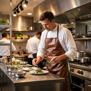 Tablier de cuisine en cuir robuste 80x60cm, imperméable, sans manches, lavable, pour usage domestique et professionnel, directement de l'usine - Product Image 1