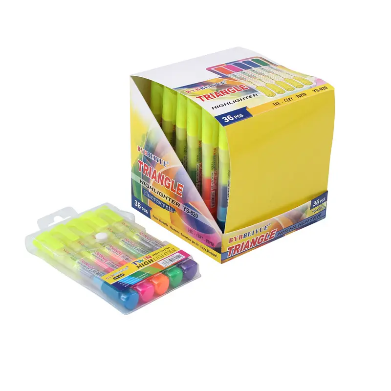 Highlighter Set Watercolor Pen Office Stationery Supplies Waterborne Erasable Large Capacity Double Head Two Color Marker